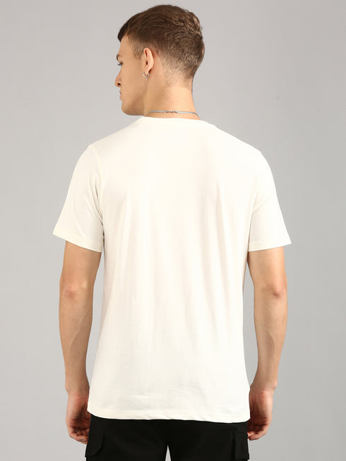 White Printed Regular Fit T-Shirt